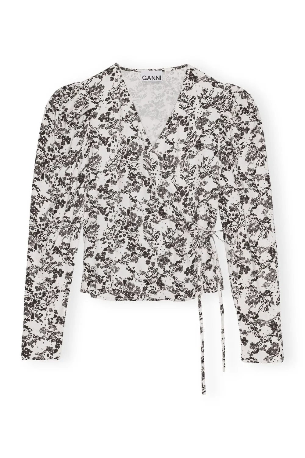Blouses & Shirts*Ganni - Viscose Twill Wrap Blouse EGRET