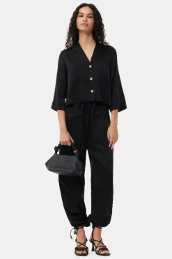 Cargo*Ganni - Washed Satin Pocket Pants BLACK