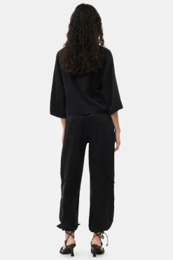 Cargo*Ganni - Washed Satin Pocket Pants BLACK