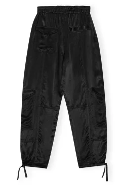 Cargo*Ganni - Washed Satin Pocket Pants BLACK