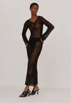 Long*HERSKIND - Club Knit Dress BLACK