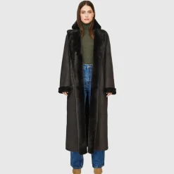 Leathers & Shearling*Hiso - Danielle Shearling Coat BLACK VINTAGE SUEDE