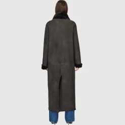 Leathers & Shearling*Hiso - Danielle Shearling Coat BLACK VINTAGE SUEDE