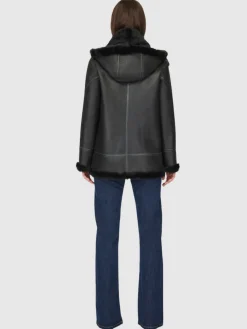 Leathers & Shearling*Hiso - Martina Shearling Jacket JET SILKY NAPPA IW