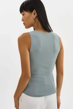Without Sleeves*Lamarque - Ambra Knit Tank Top EUCALYPTUS