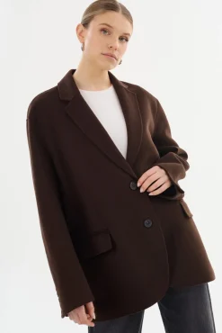 Blazers & Vestes*Lamarque - Ennis Oversized Wool Blazer DARK BROWN
