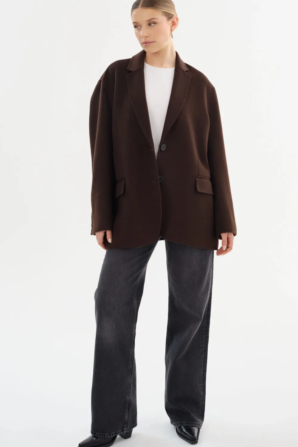 Blazers & Vestes*Lamarque - Ennis Oversized Wool Blazer DARK BROWN