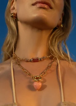 Colliers*Mademoiselle Jules - Gold Cable Girl Necklace + Protection Evil Eye Talisman