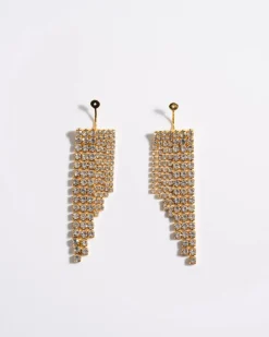 Earrings*Mademoiselle Jules - Pave Tassle Ear Jacket Gold
