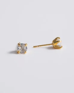Earrings*Mademoiselle Jules - Solitaire Studs Gold