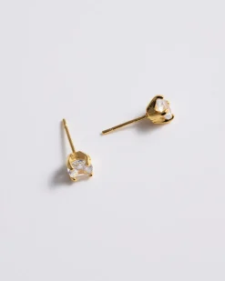 Earrings*Mademoiselle Jules - Solitaire Studs Gold