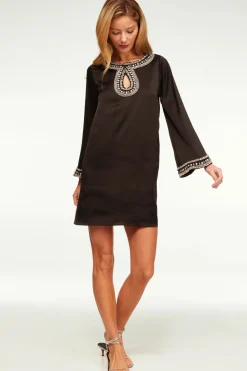 Occasions|Short*MISA Los Angeles - Ivy Dress BLACK SATIN
