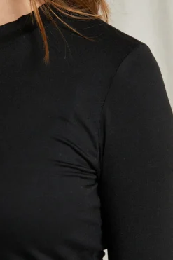 Long Sleeves*Perfectwhitetee - Dionne 90's Jersey LS Baby Tee TRUE BLACK