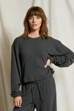 Long Sleeves*Perfectwhitetee - Stills Brushed Thermal Easy Pullover VINTAGE BLACK