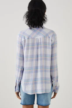 Blouses & Shirts*Rails - Brady Shirt White Perriwinkle Peach