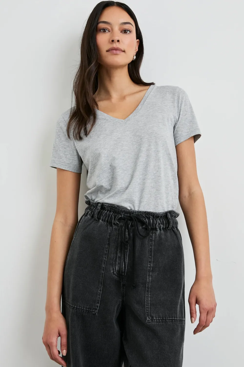 Short Sleeves*Rails - Classic V-Neck HEATHER GREY