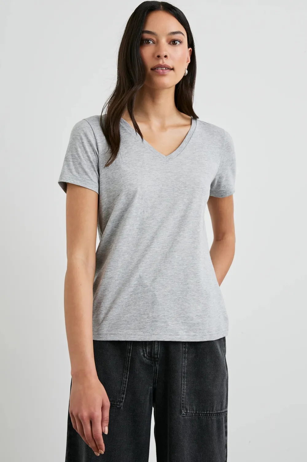 Short Sleeves*Rails - Classic V-Neck HEATHER GREY