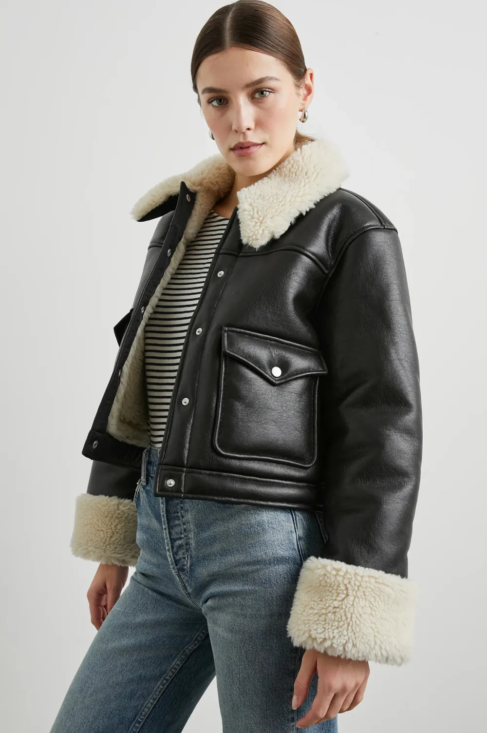 Leathers & Shearling*Rails - Imani BLACK IVORY