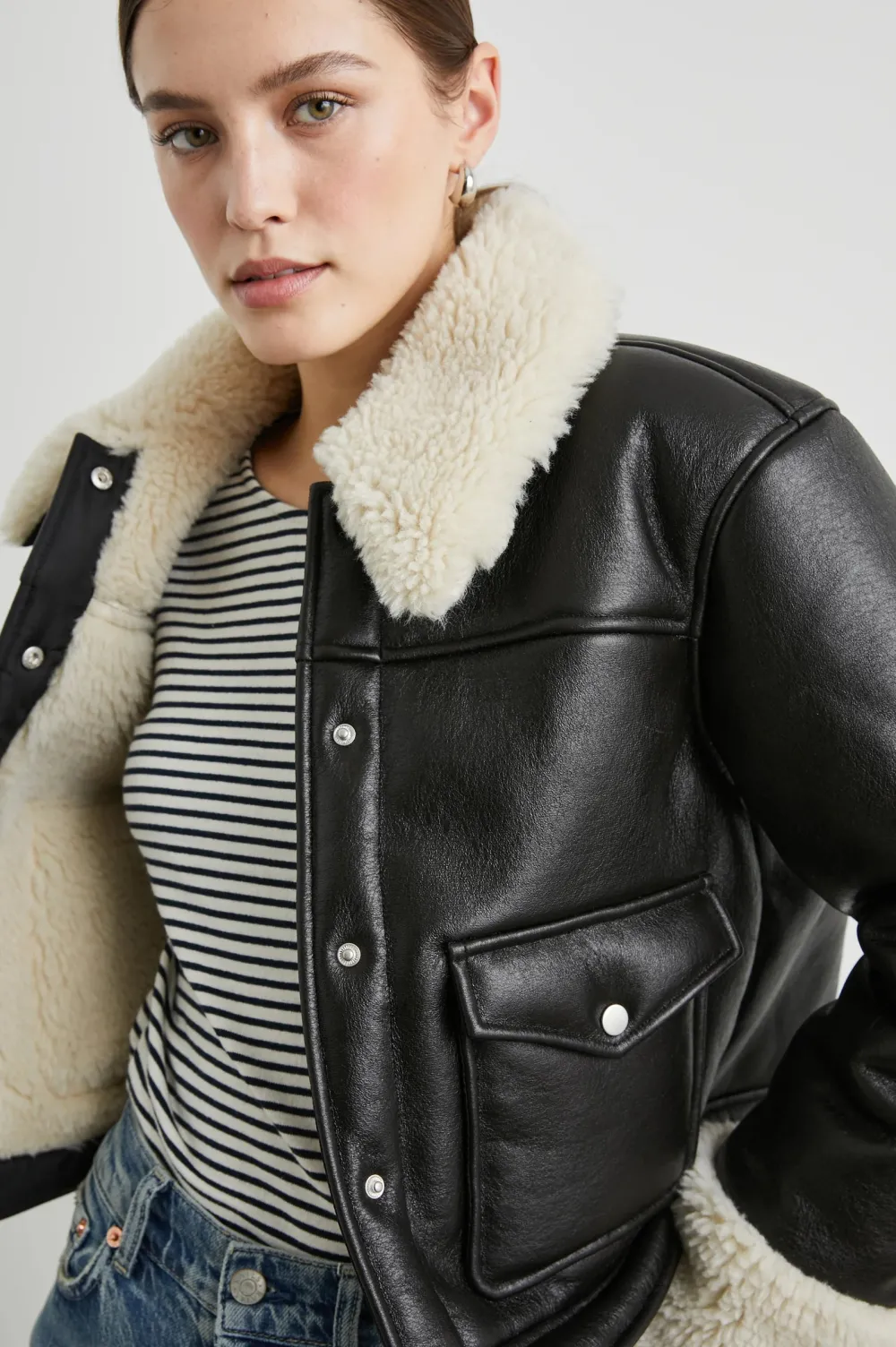 Leathers & Shearling*Rails - Imani BLACK IVORY