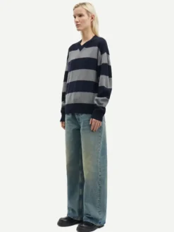 Wool & Cashmere*Samsoe Samsoe - Sabirgitte V-Neck Sweater OUTER SPACE ST.