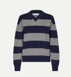 Wool & Cashmere*Samsoe Samsoe - Sabirgitte V-Neck Sweater OUTER SPACE ST.