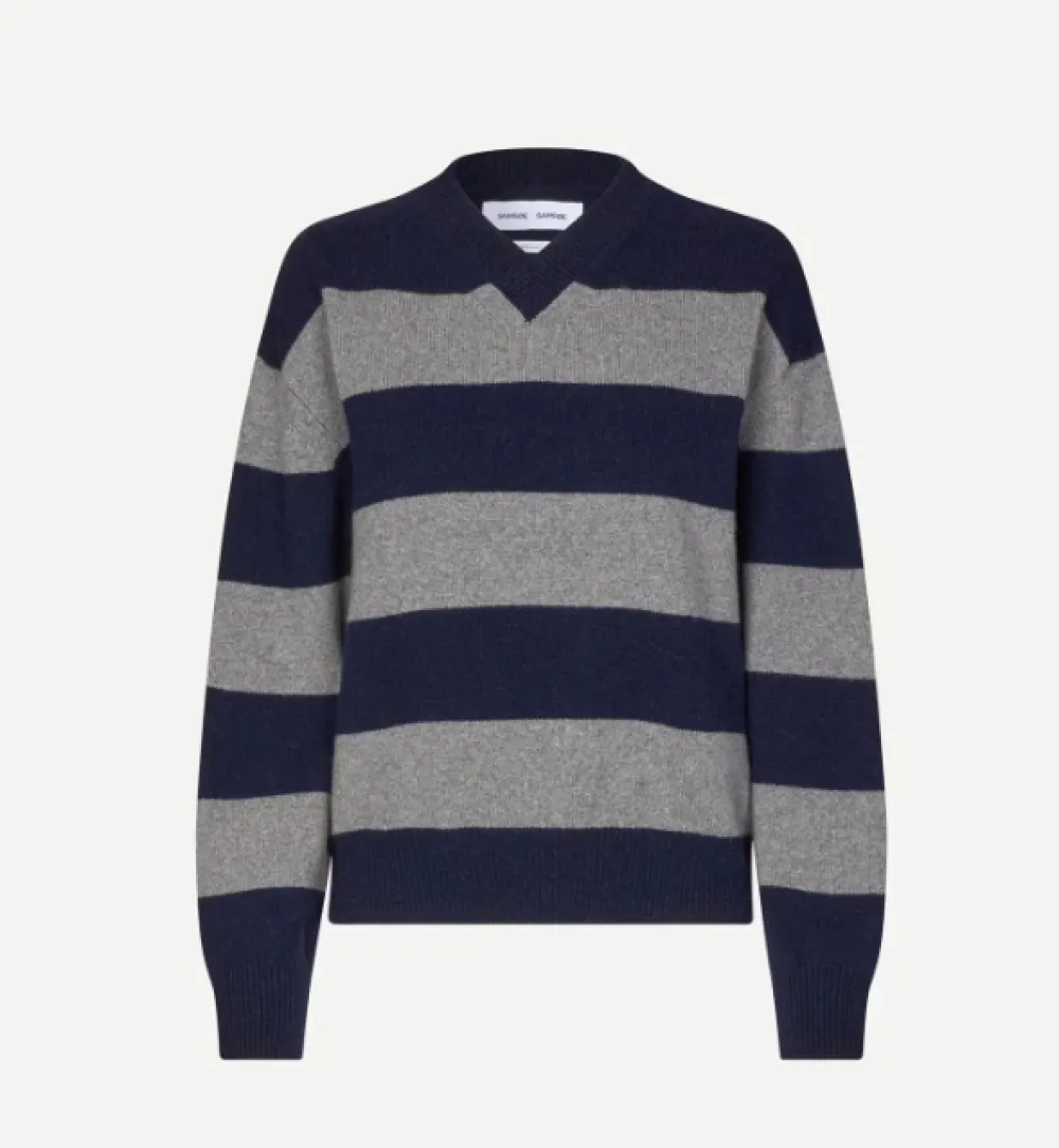 Wool & Cashmere*Samsoe Samsoe - Sabirgitte V-Neck Sweater OUTER SPACE ST.