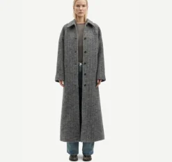 Yarns*Samsoe Samsoe - Samolly Coat BLACK MEL.