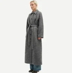 Yarns*Samsoe Samsoe - Samolly Coat BLACK MEL.