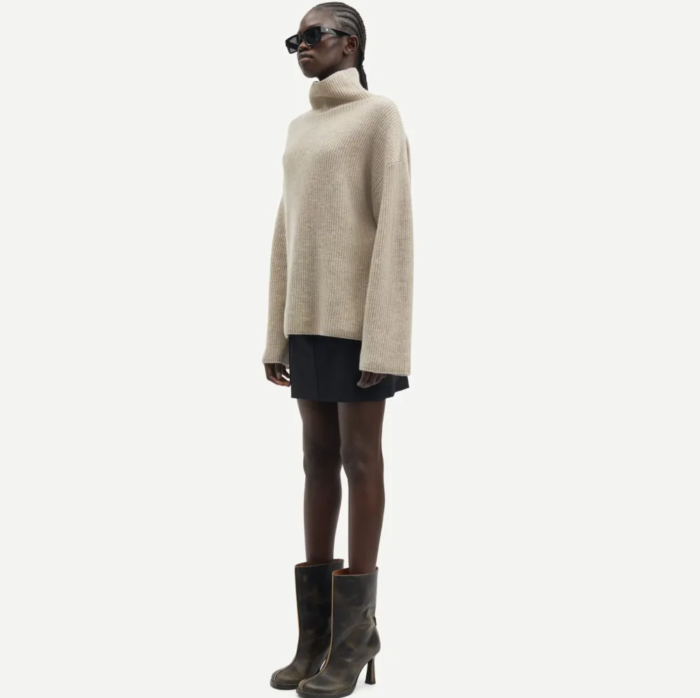 Wool & Cashmere*Samsoe Samsoe - Sazlata Turtleneck KHAKI MEL.