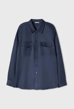 Blouses & Shirts*silk laundry - Boyfriend Shirt MIDNIGHT