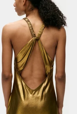 Occasions|Long*silk laundry - High Low Dress GOLD