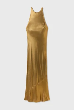Occasions|Long*silk laundry - High Low Dress GOLD