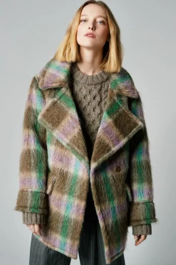 Yarns*Smythe - Blanket Car Coat GREY MULTI PLAID