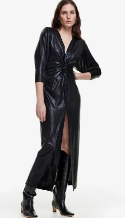 Occasions|Long*Smythe - Sharp Shoulder Twist Dress ONYX