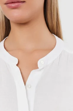 Blouses & Shirts*Velvet - Avis Woven Linen Puffy Sleeve Top WHITE
