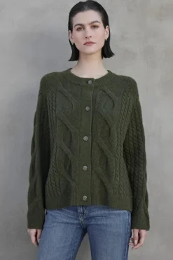 Cardigans*Velvet - Beachwood DS Cozy Cable Sweater FOREST