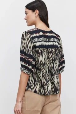 Blouses & Shirts*Velvet - Beatrice BLACK/ECRU