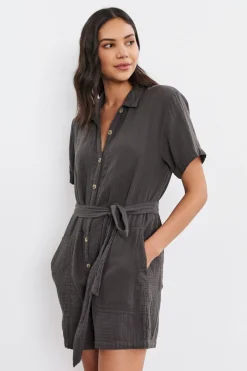 Jumpsuits*Velvet - Dane Cotton Gauze Jumper SMOKE