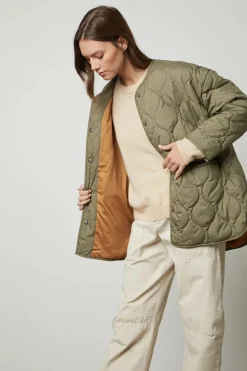 Surchemises*Velvet - DS Quilted Jacket SAGE