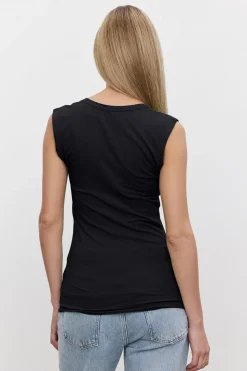 Without Sleeves*Velvet - Estina DS Gauzy Whisper Classics Tank BLACK