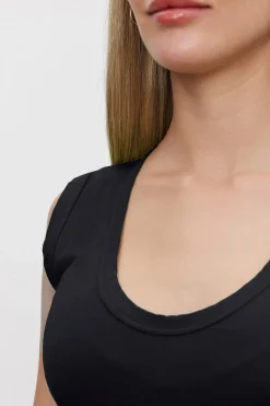 Without Sleeves*Velvet - Estina DS Gauzy Whisper Classics Tank BLACK