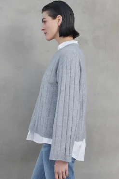 Wool & Cashmere*Velvet - Fillmore DS Luxe Cashmere Sweater FOG