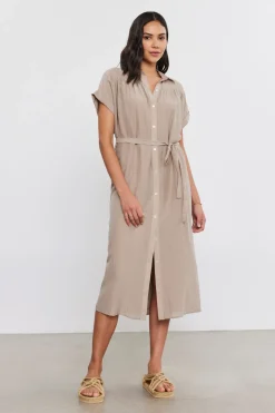 Midi*Velvet - Marla Silk Cotton Voile Shirt Dress ROPE