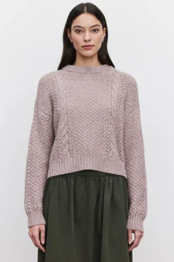 Wool & Cashmere*Velvet - Marley DS Baby Alpaca Light Pullover Sweater FREESIA