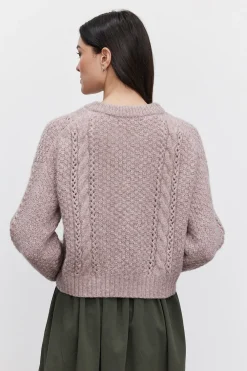 Wool & Cashmere*Velvet - Marley DS Baby Alpaca Light Pullover Sweater FREESIA