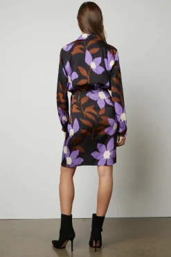 Short*Velvet - Printed satin L/S dress FIJI