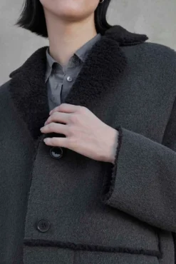 Yarns*Velvet - Rosemead DS Outerwear Coat CHARCOAL