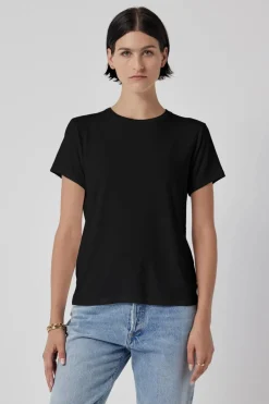 Short Sleeves*Velvet - Solana DS Modal Jersey Tee BLACK