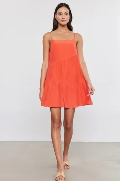 Short*Velvet - Suzie Silk Cotton Voile Tier Dress VIXEN