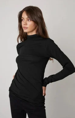 Long Sleeves*Velvet - Talisia DS Gauzy Whisper Classics Mock Neck BLACK